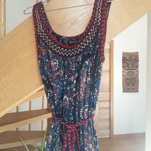 lucky brand S ~ fun paisley maxi spring dress